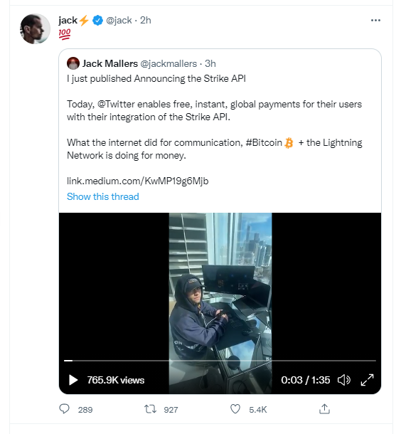 Dorsey confirms launch of Bitcoin tipping on Twitter-9.23.21