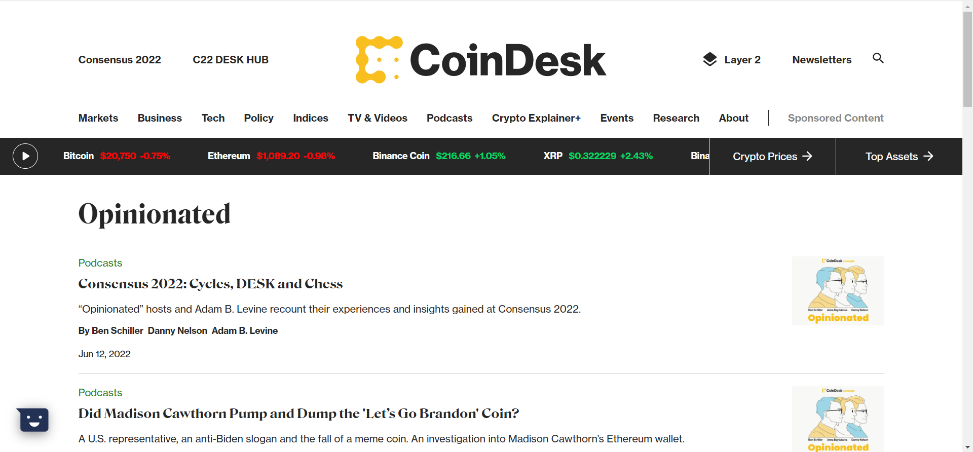 Coindesk Opinionated | Dailycoin.com Top 10 Crypto Podcast that Every Investor Should Tune In | Dailycoin.com