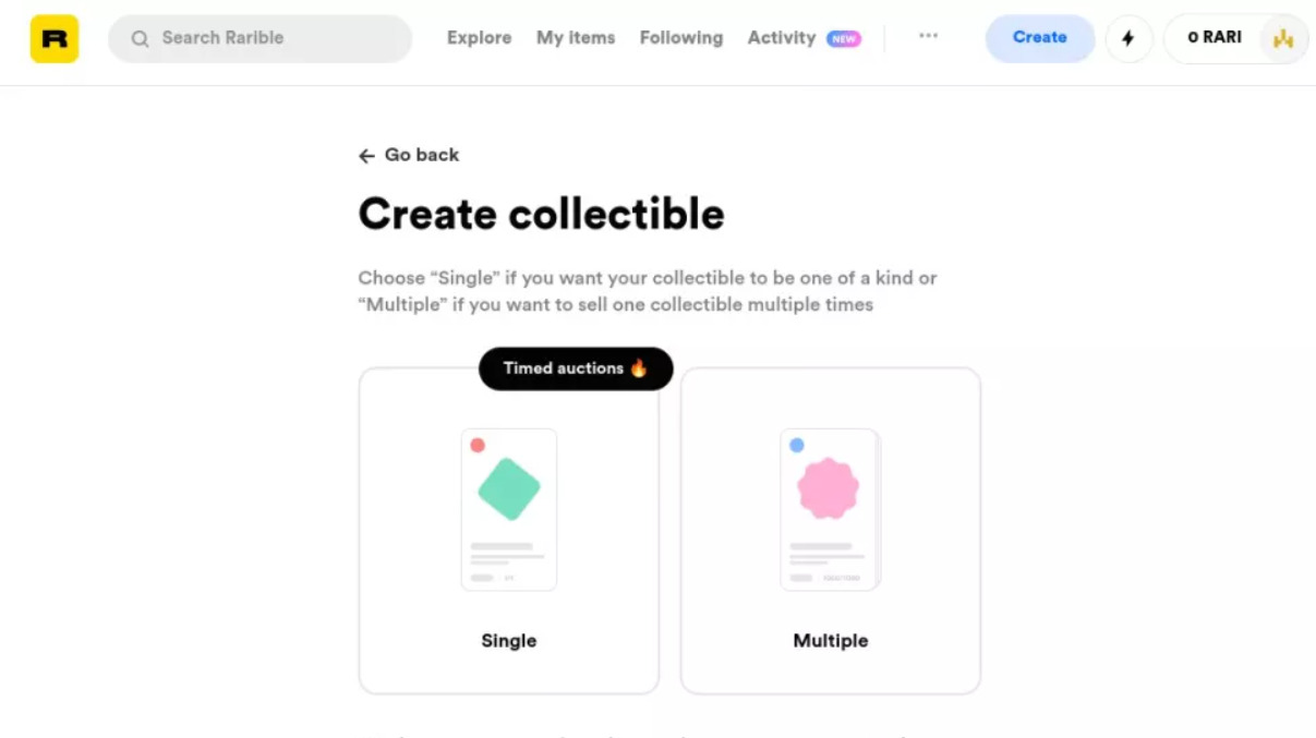 Rarible Upload Page | Dailycoin.com How to Create and Sell NFT: A Step-by-Step Guide For Beginners | Dailycoin.com