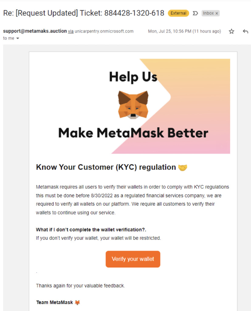 pasted image 0 MetaMask email phishing
