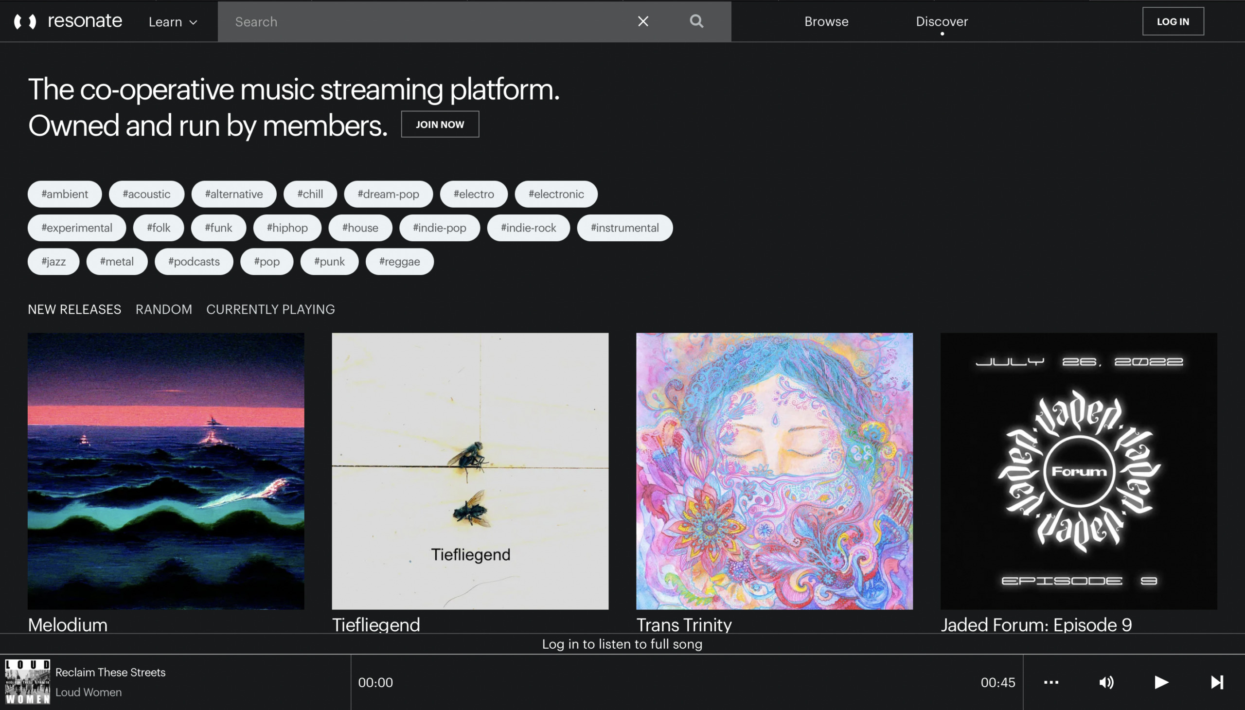 Resonate Homepage Top 10 Decentralized Music Streaming Platforms to Consider in 2022