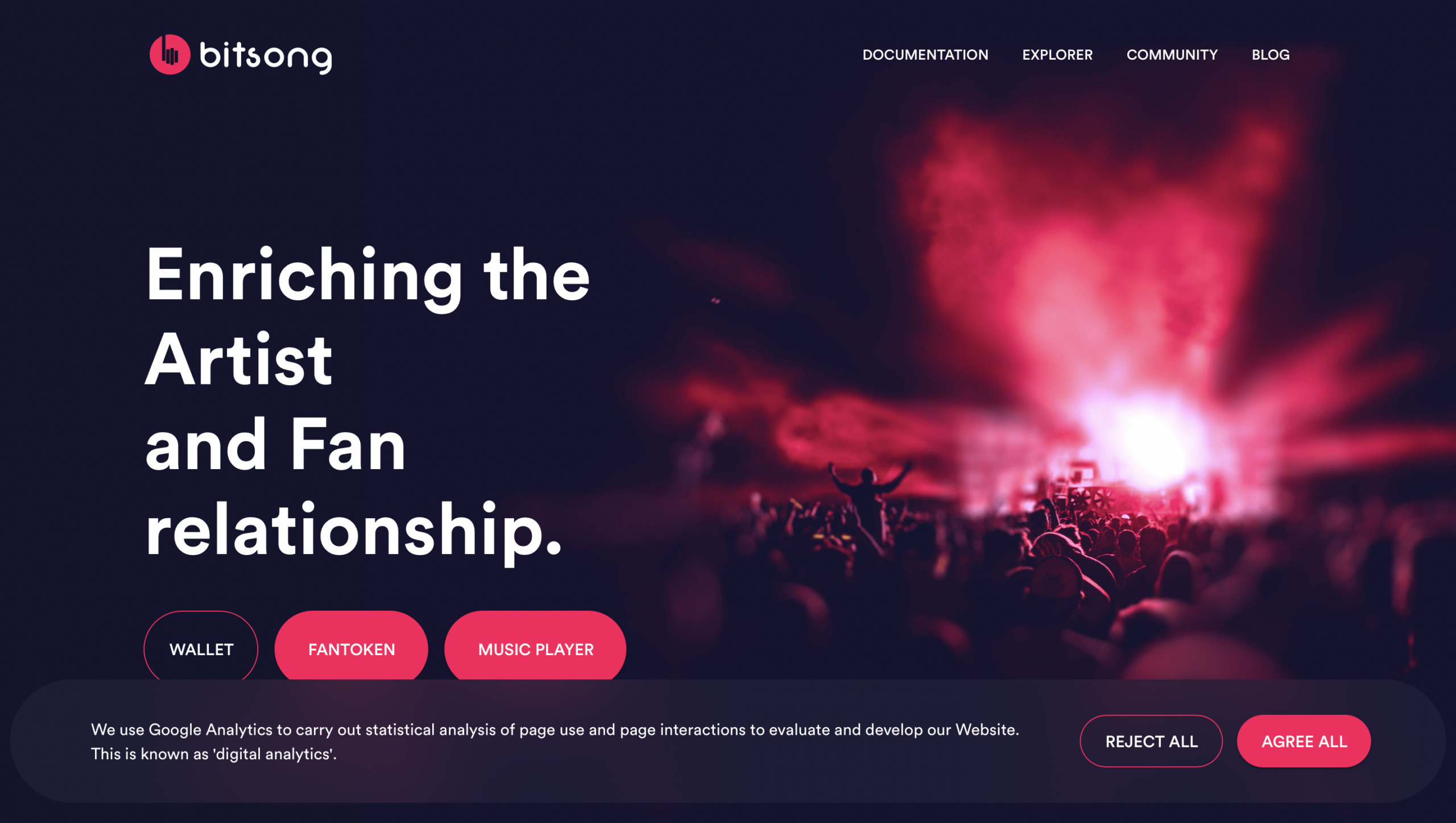 BitSong Homepage Top 10 Decentralized Music Streaming Platforms to Consider in 2022