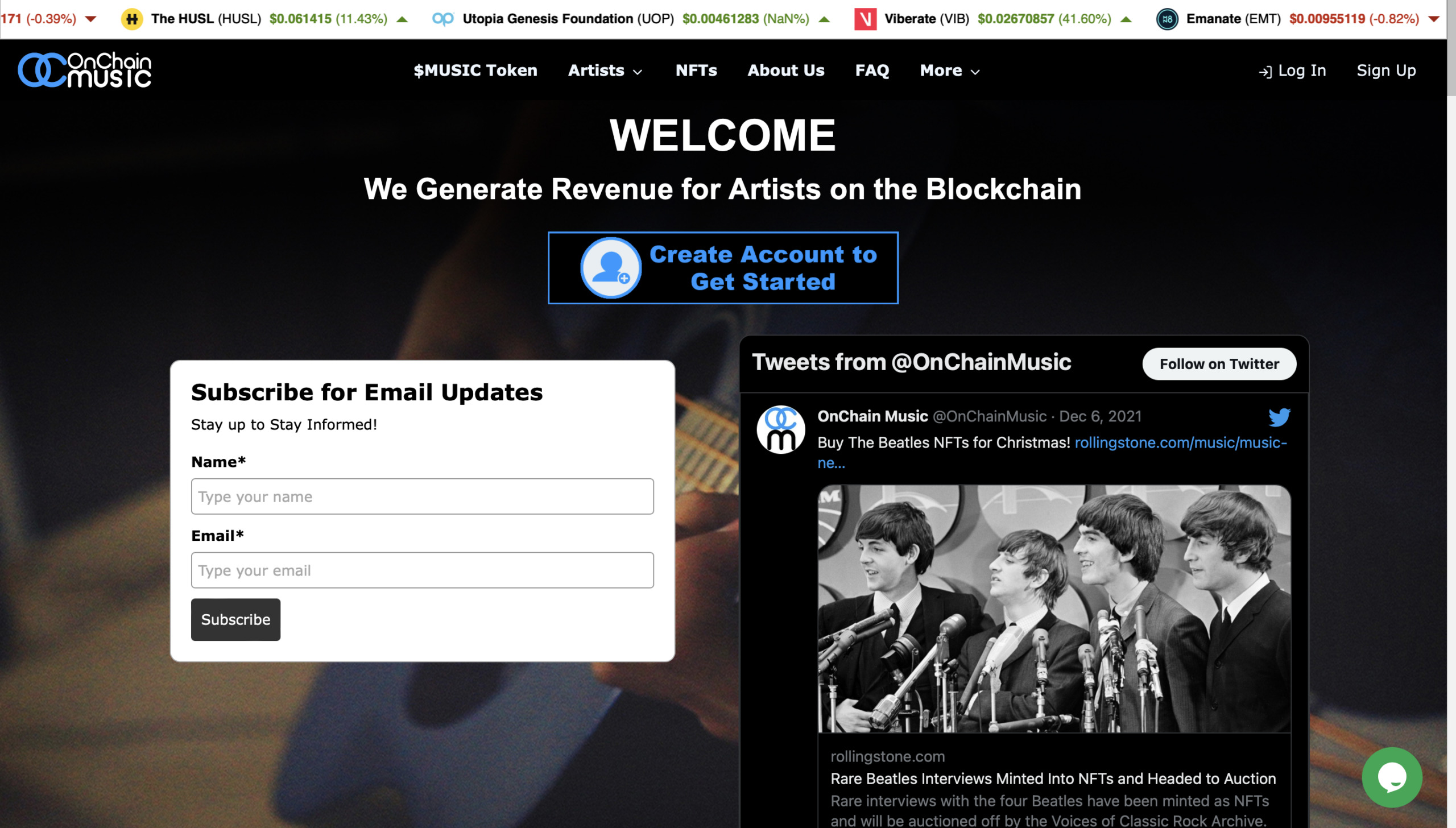 OnChain Music Homepage Top 10 Decentralized Music Streaming Platforms to Consider in 2022