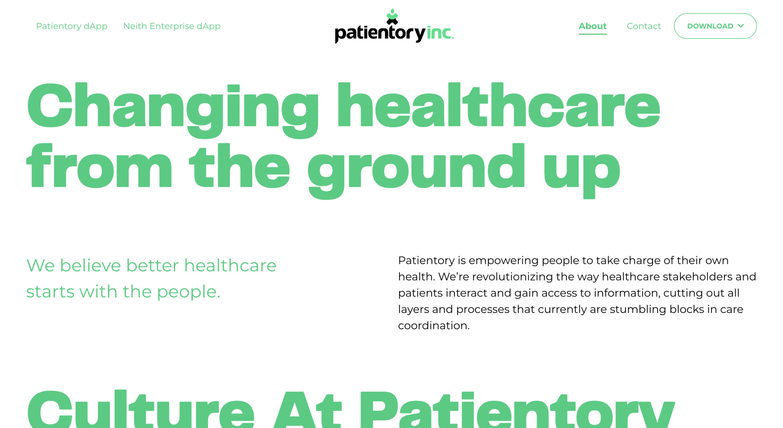 Patientory Homepage 8 Best Blockchain Healthcare Companies in 2022 | Dailycoin.com