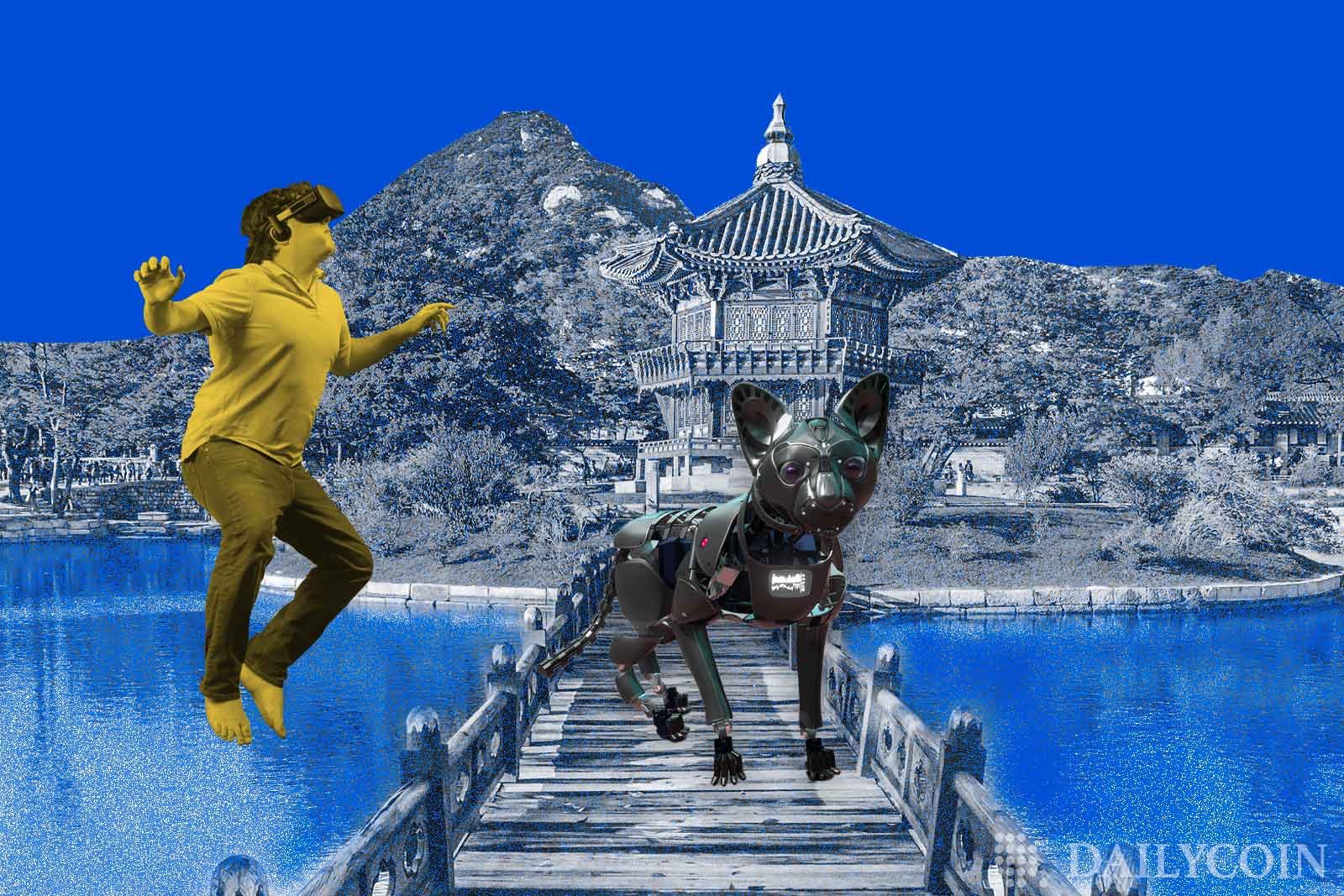A man in South Korea Metaverse.