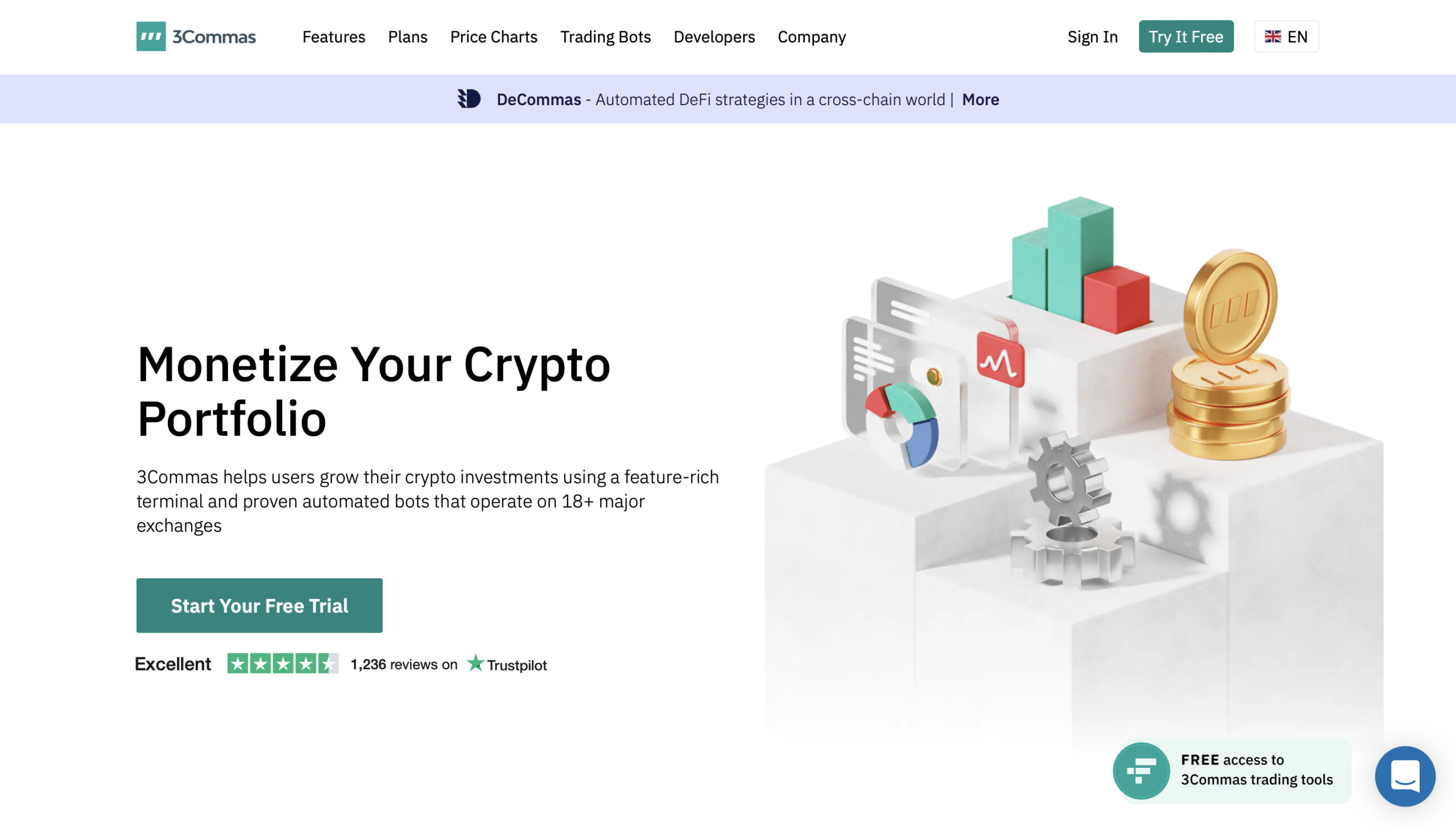 3Commas Homepage Crypto Trading Bots: 12 Best Alternatives to Consider in 2022 | Dailycoin.com