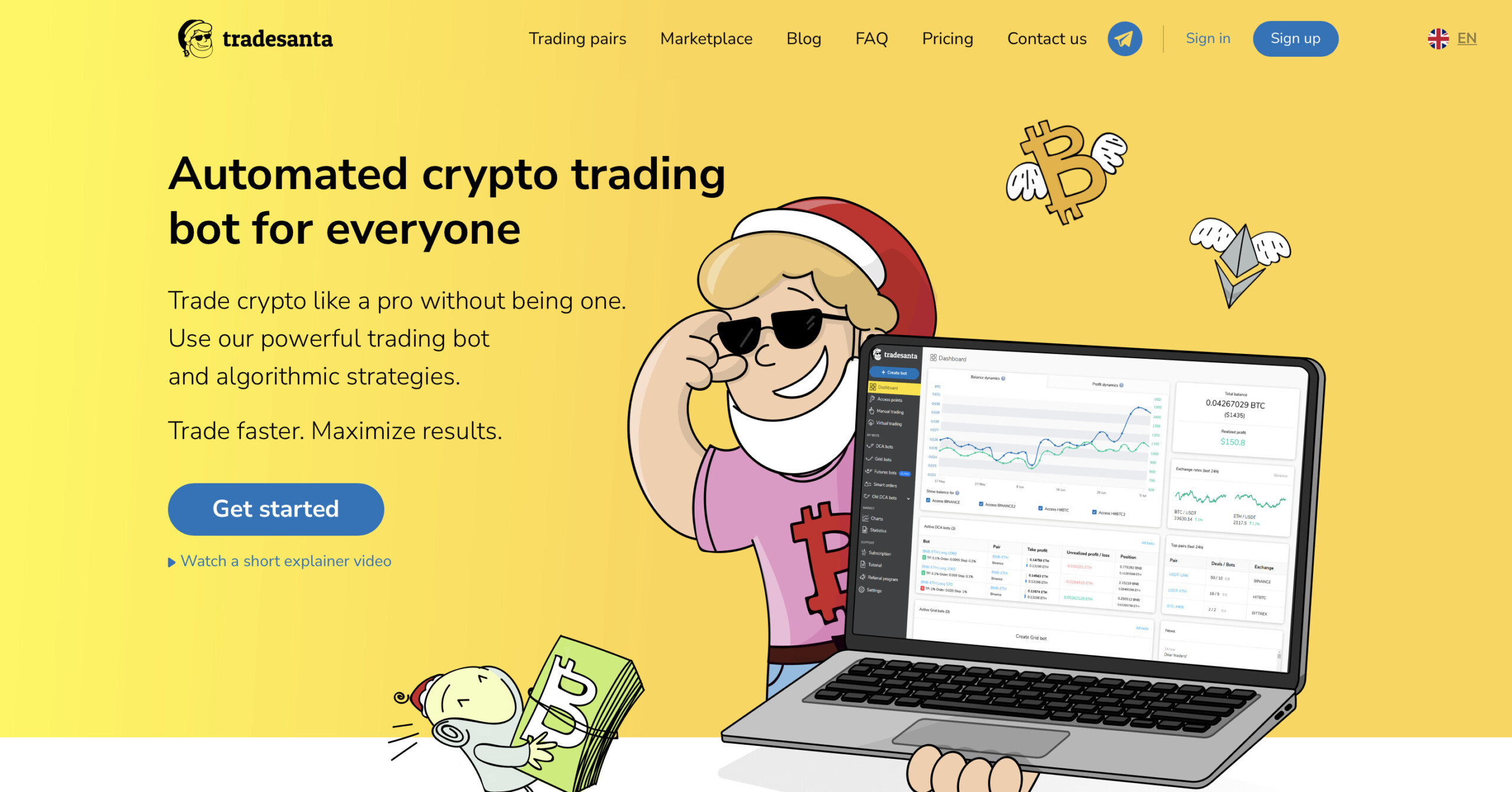 TradeSanta Homepage Crypto Trading Bots: 12 Best Alternatives to Consider in 2022 | Dailycoin.com