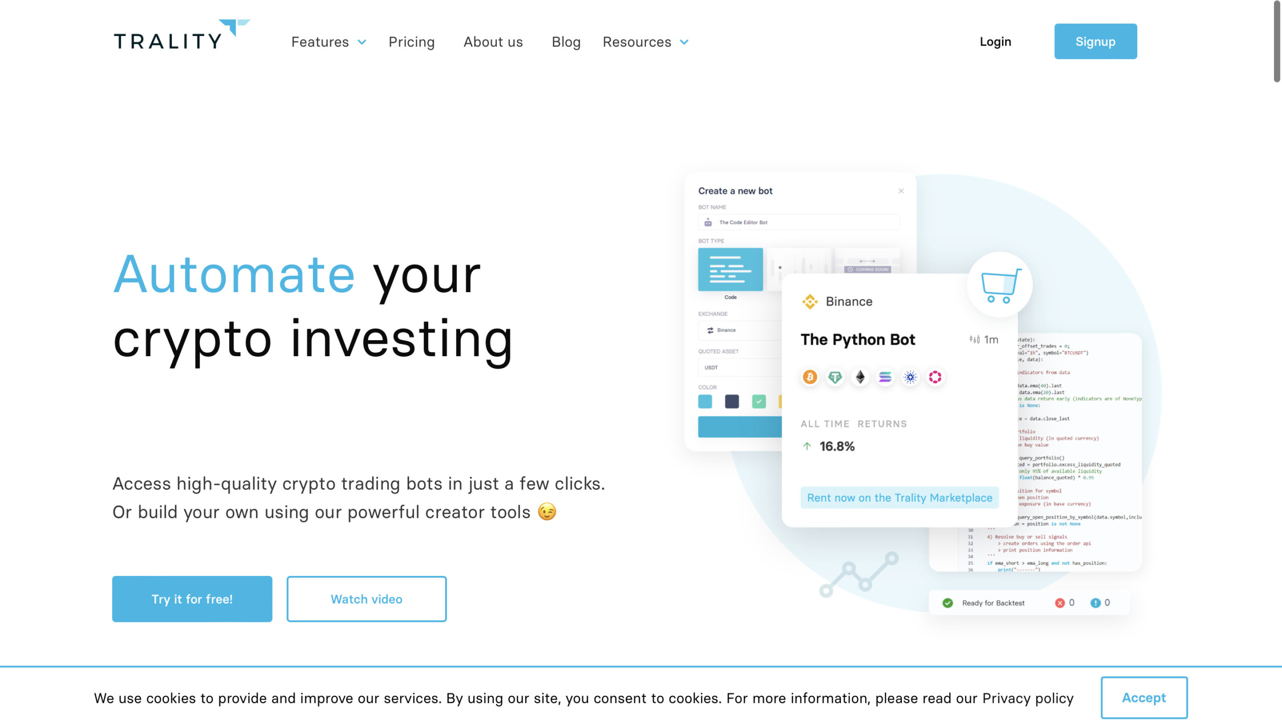Trality Homepage Crypto Trading Bots: 12 Best Alternatives to Consider in 2022 | Dailycoin.com