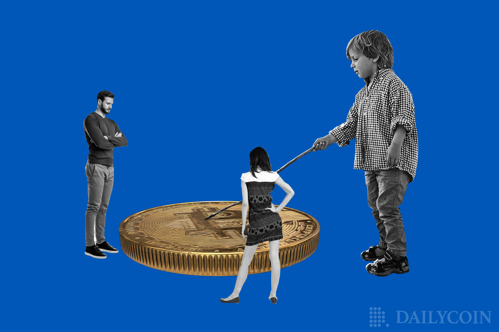 bitcoin adoption kid poking people looking