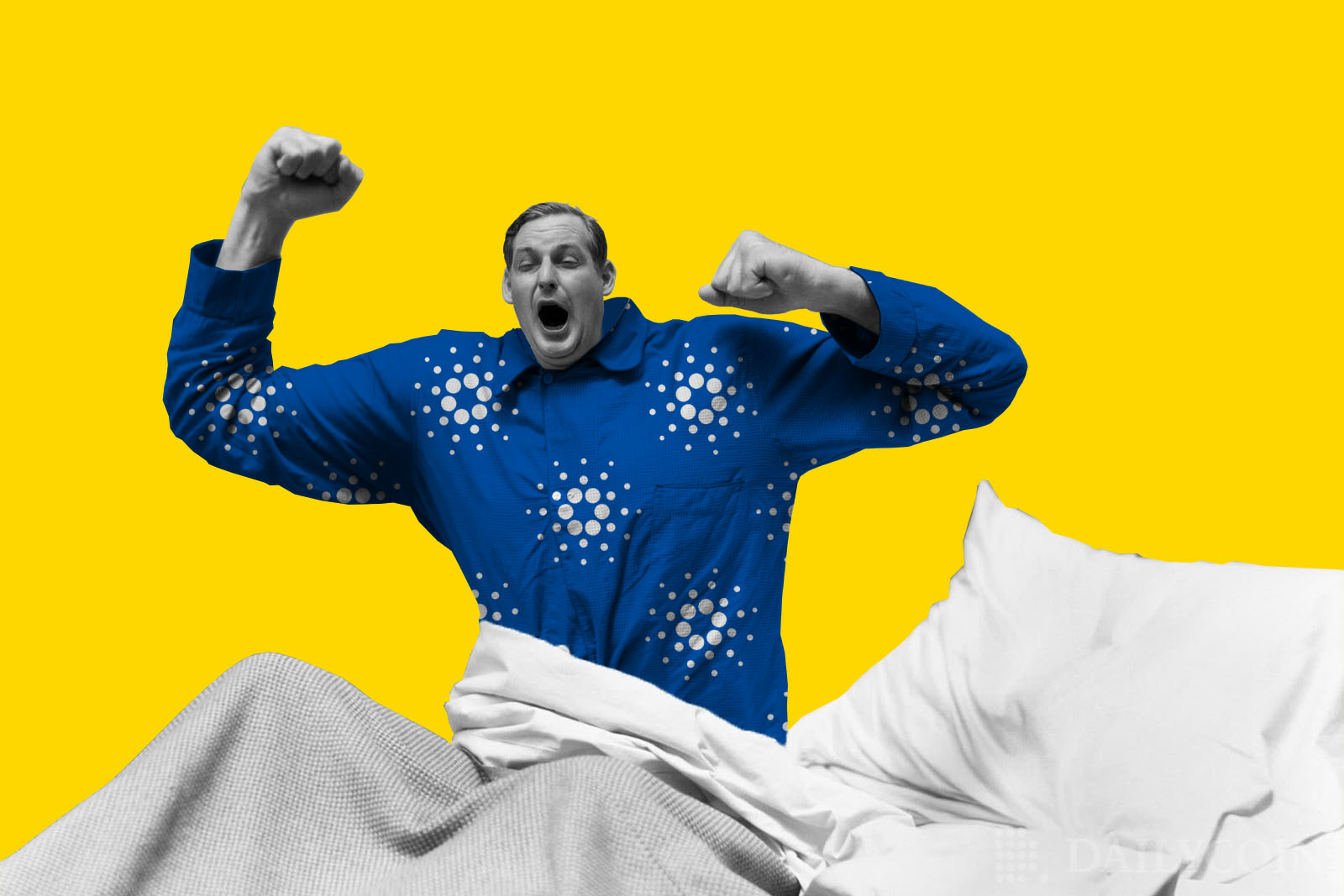 cardano waking up upgrade man in bed pijamas