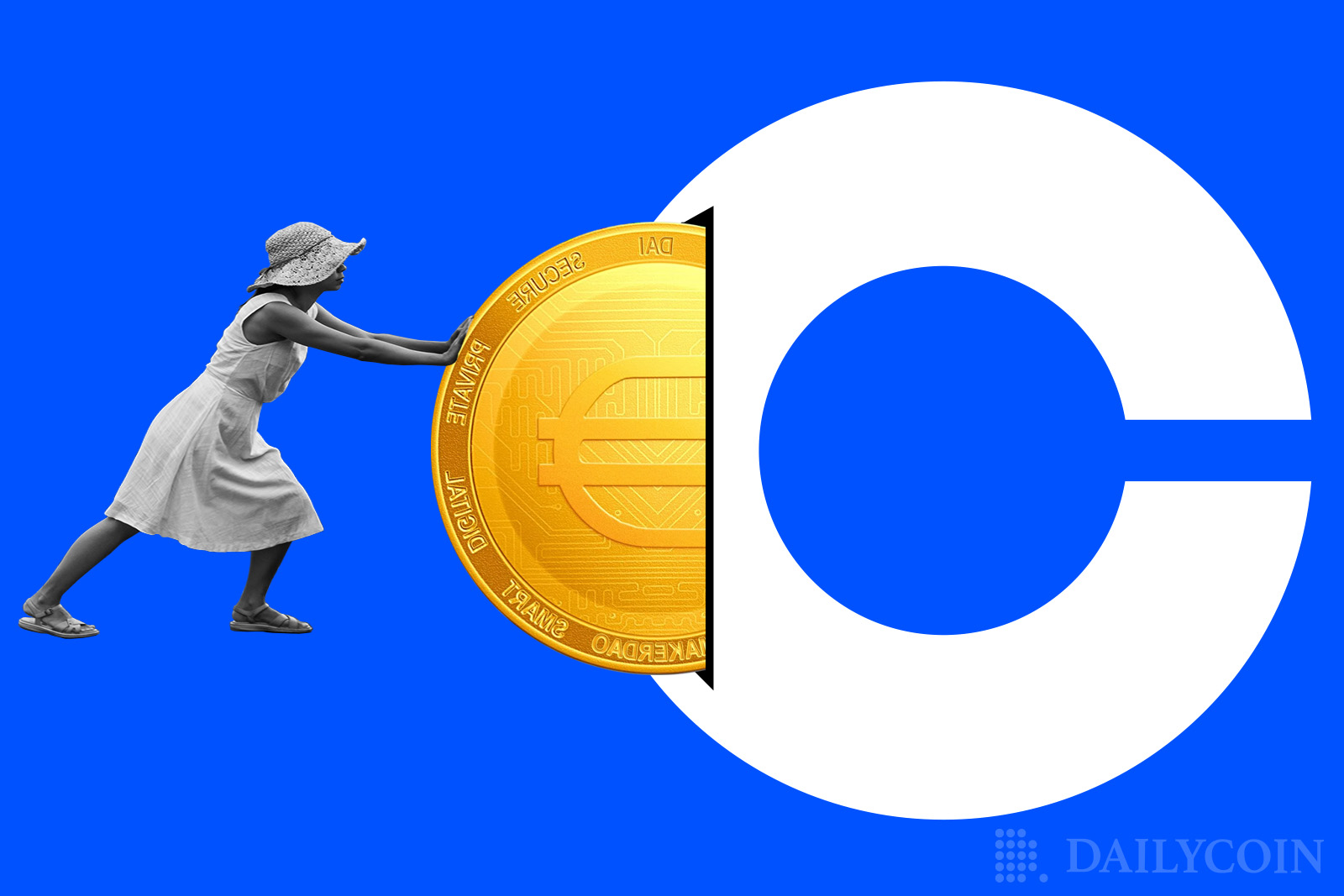 coinbase makerdao money in custody woman pushing coin