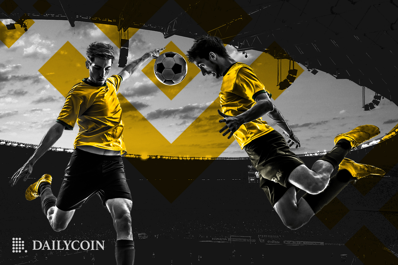 Two players are playing football Football FIFA World Cup 2022