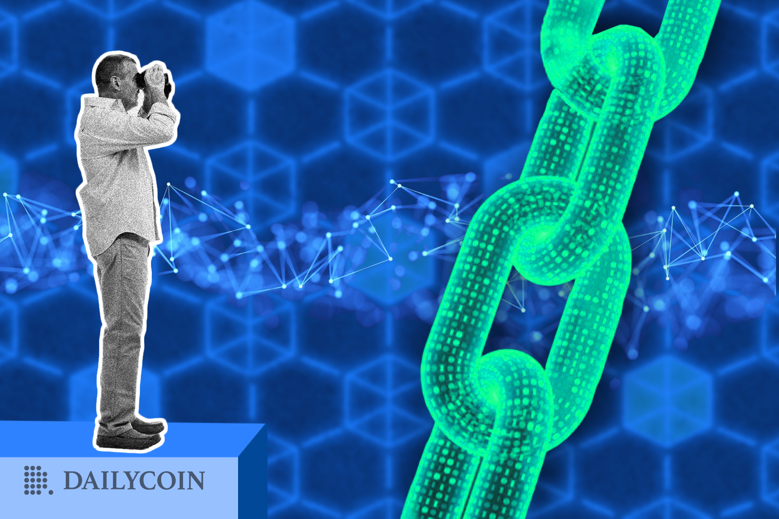 crypto market overview blockchain man view