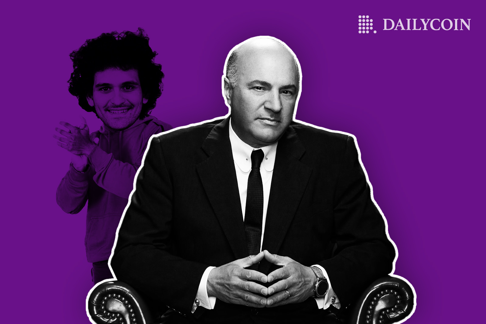 Kevin O'Leary portrait with FTX SBF in the background.