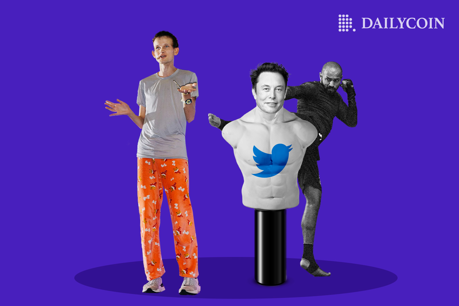 Elon Musk vitalik buterin twitter boxing training hitting