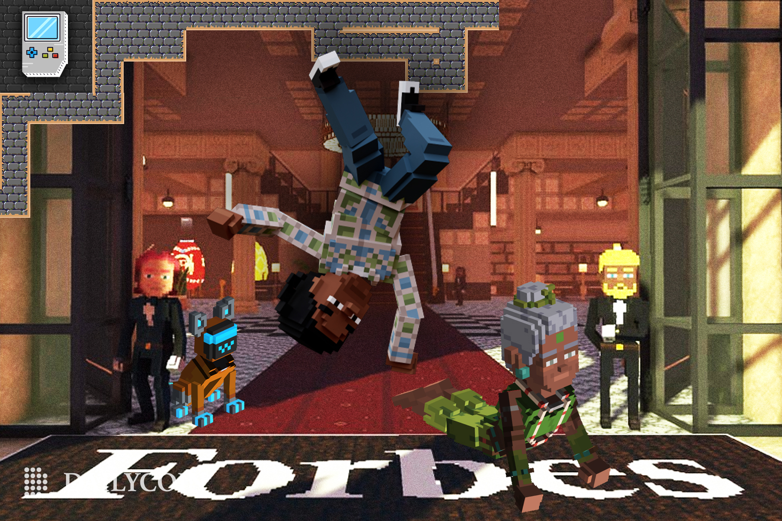 Forbes Sets Up Base The Sandbox Metaverse gaming news dancing celebrate