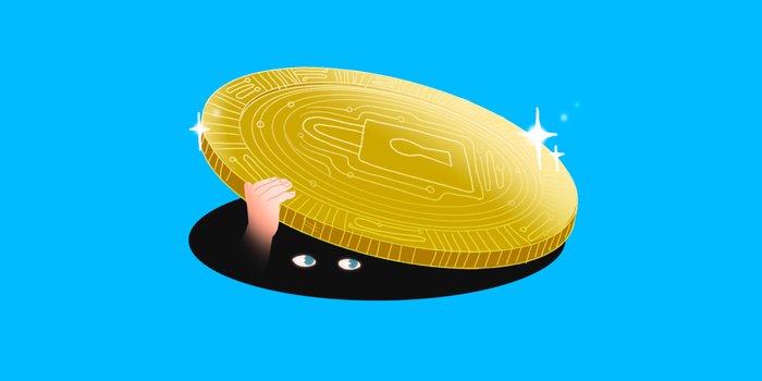 Privacy Coin An anonymous face hiding beneath a golden token with a security inscription | Dailycoin.com