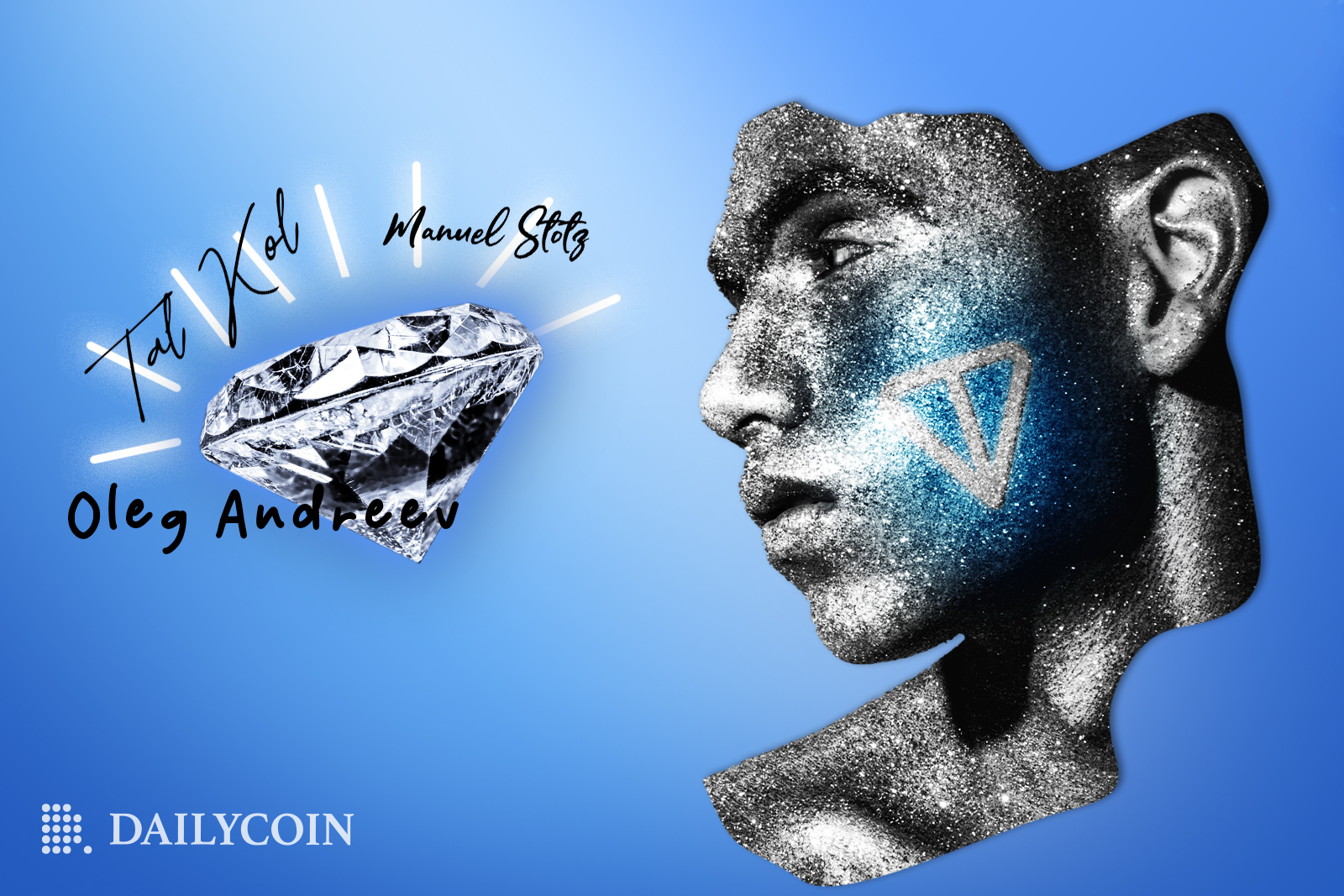 A person is looking at a diamond Oleg Andreev written on it