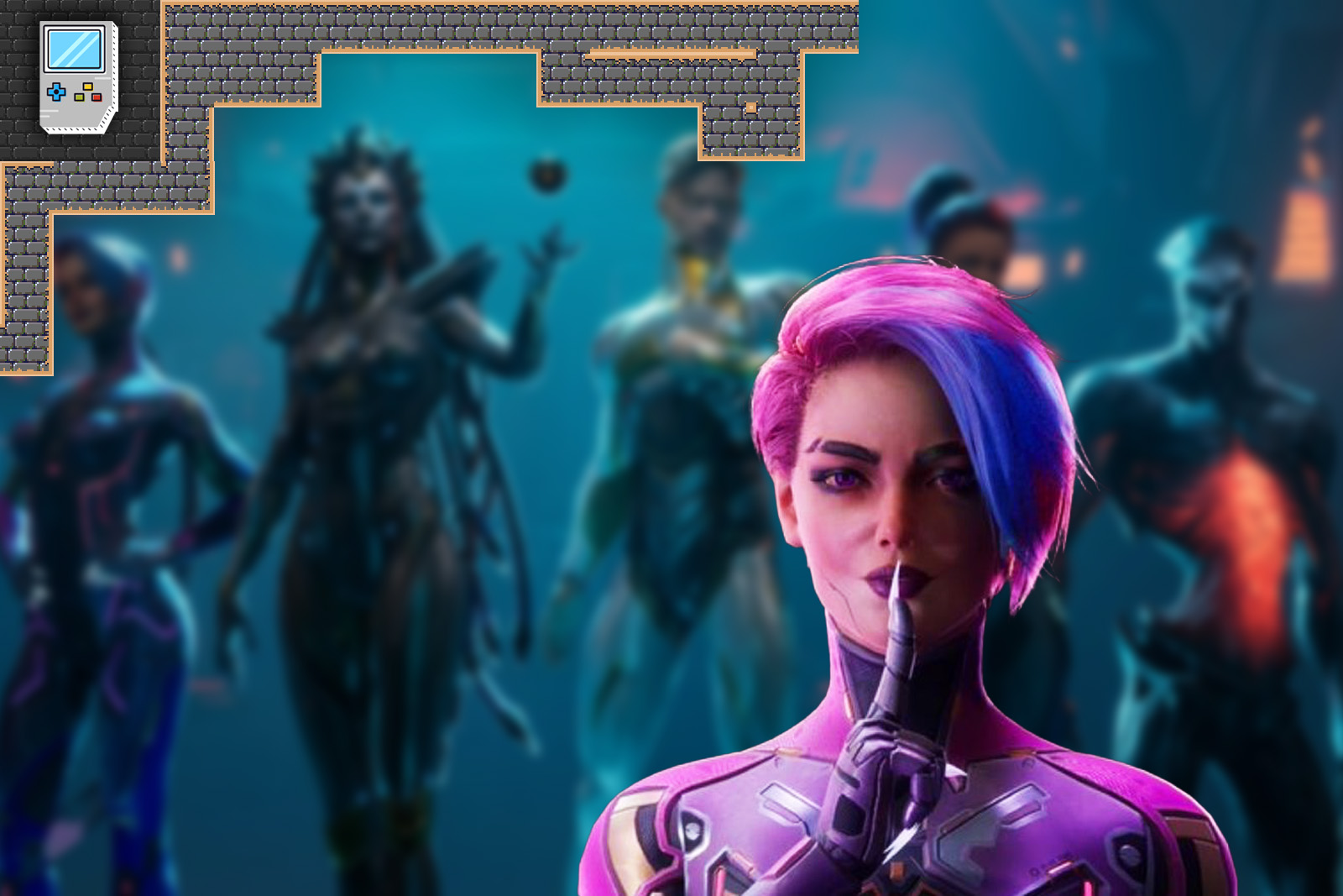 Angelic mmorpg character with pink hair