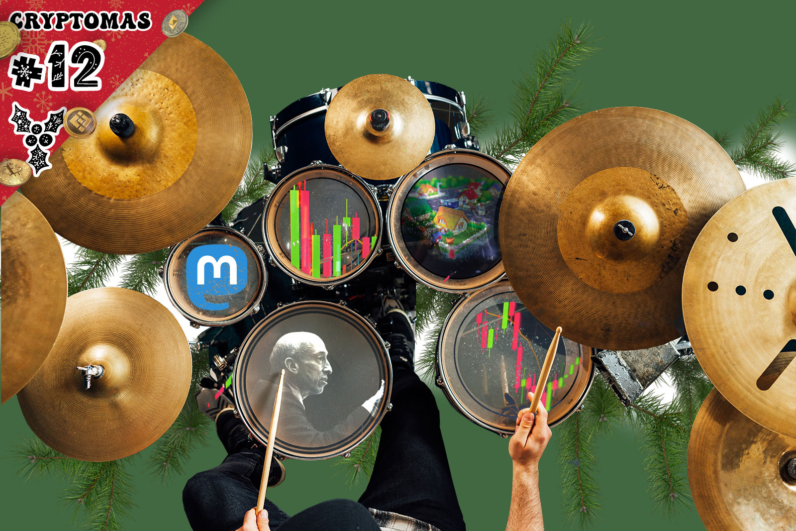 Drums with charts on them