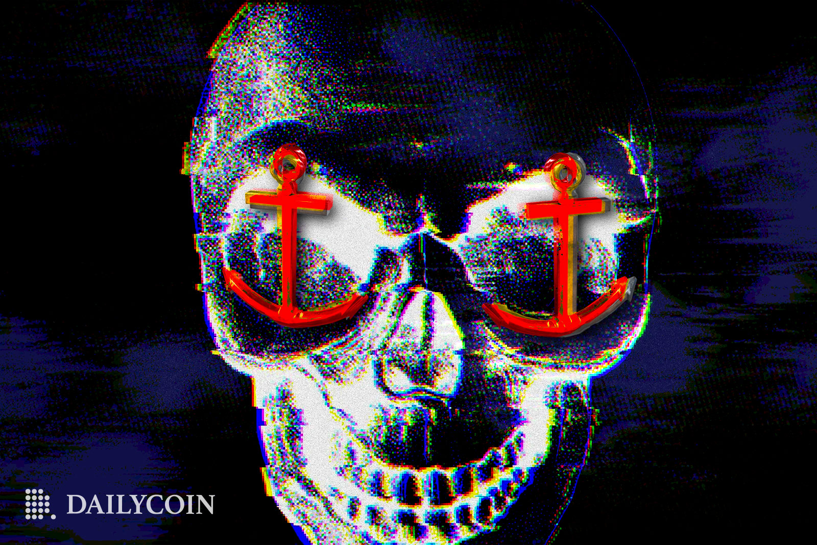 Skull with anchor instead of eyes