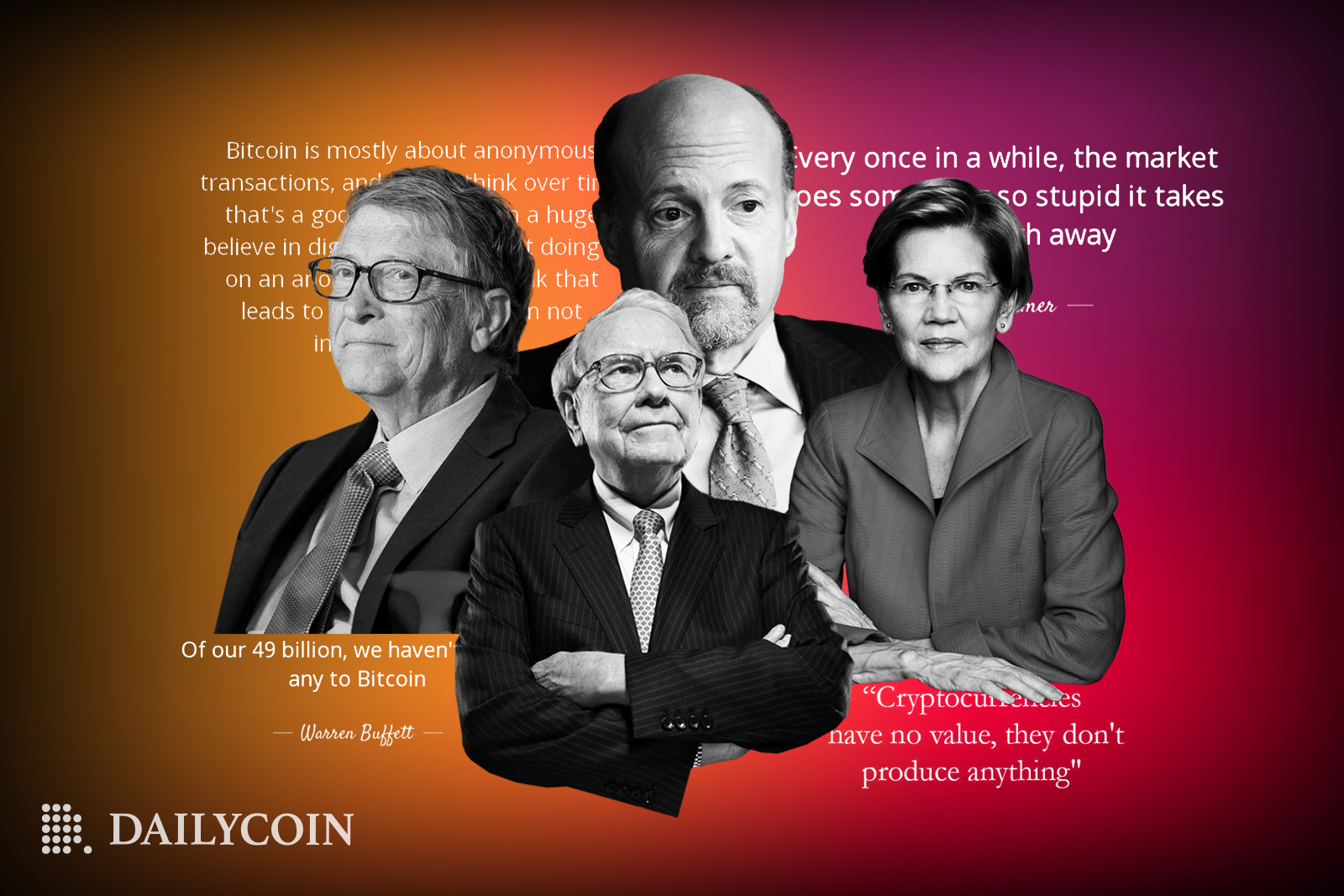 Crypto skeptics standing together.