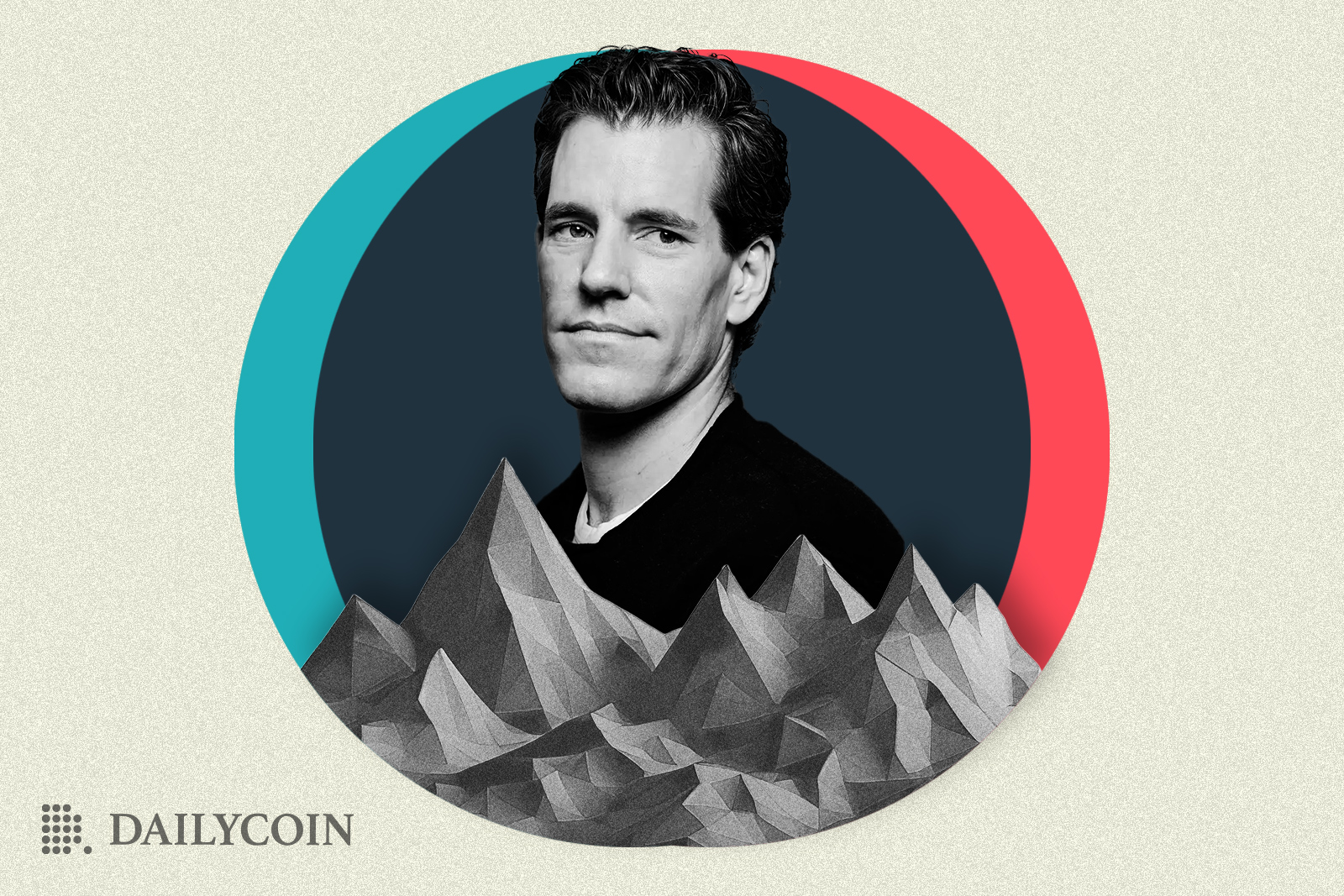 Cameron Winklevoss portrait behind gray mountains.