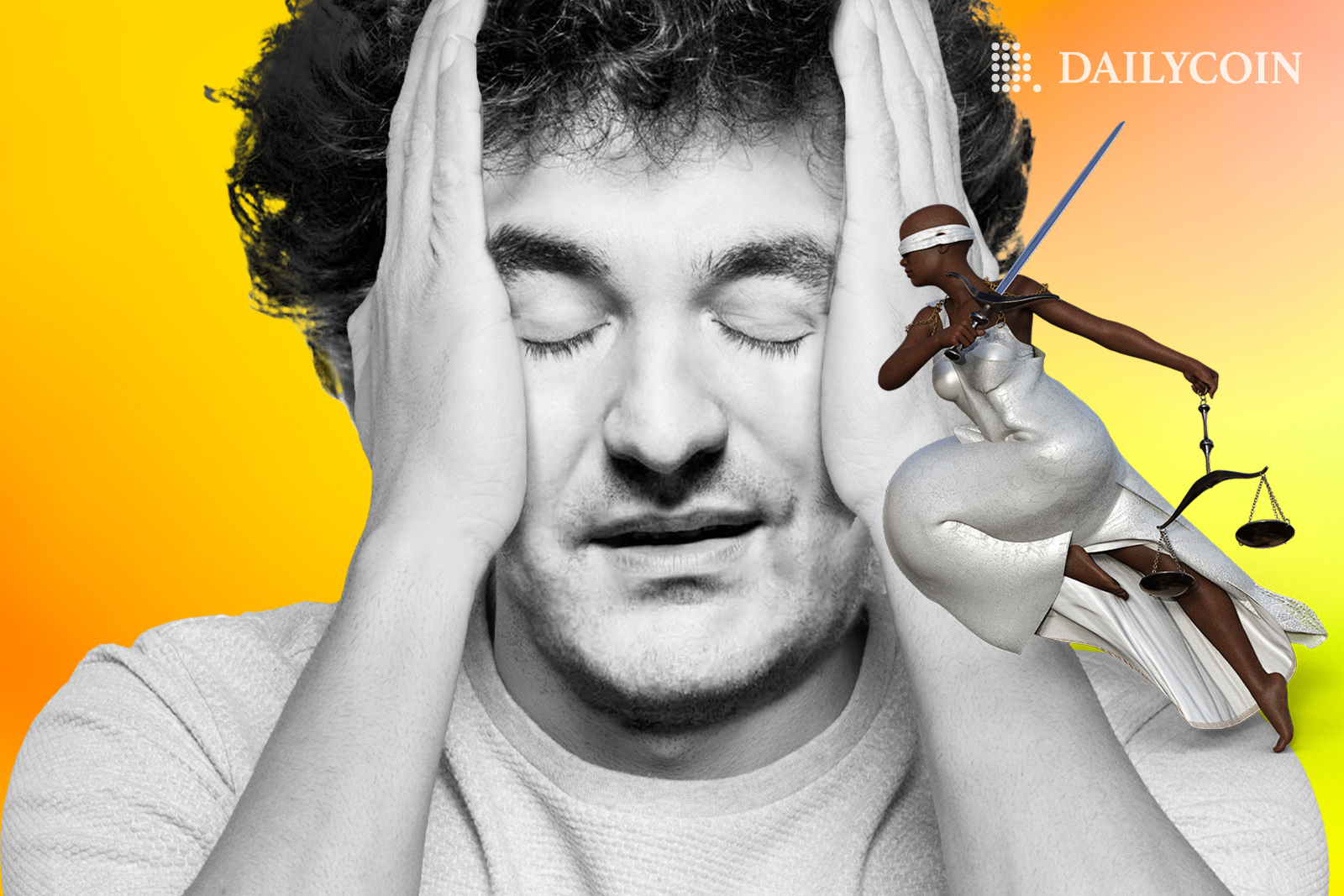 Sam Bankman-Fried holding his head dissapointed
