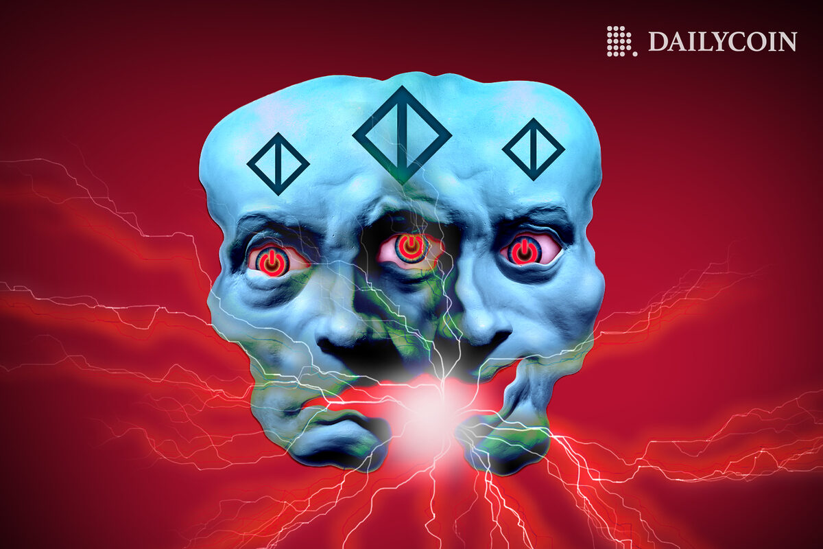 Three heads together with Galois Capital logo on forehead