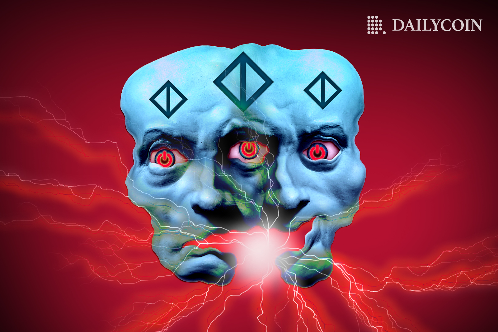 Three heads together with Galois Capital logo on forehead