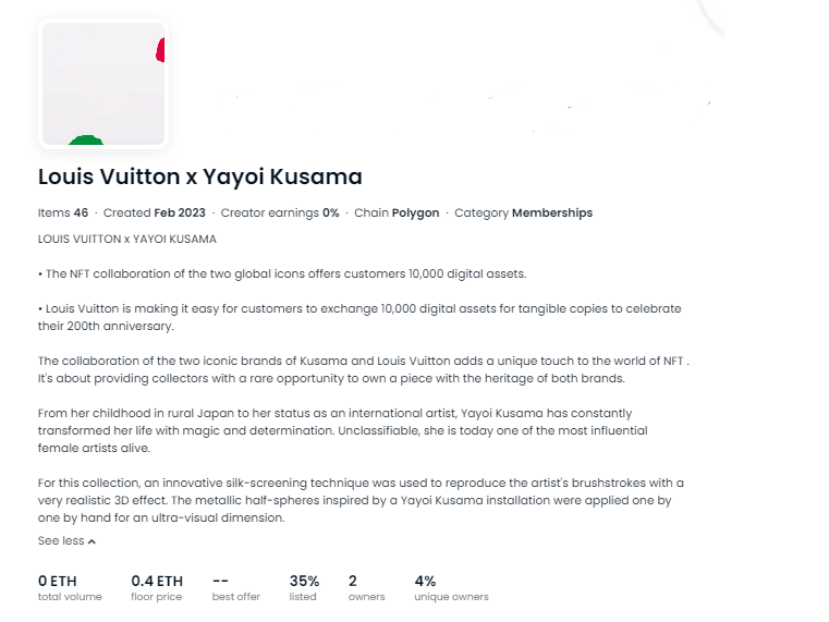 LVxYK Louis Vuitton x Yayoi Kusama digital assets collection tweets.