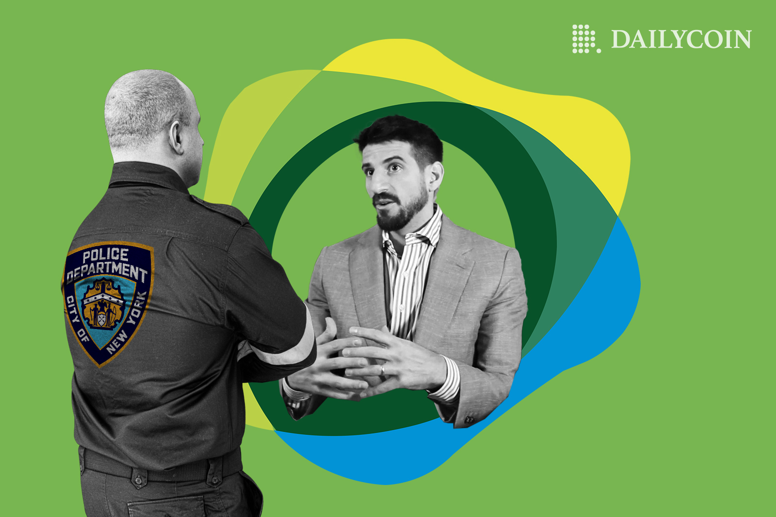Charles Cascarilla being questioned by New York police