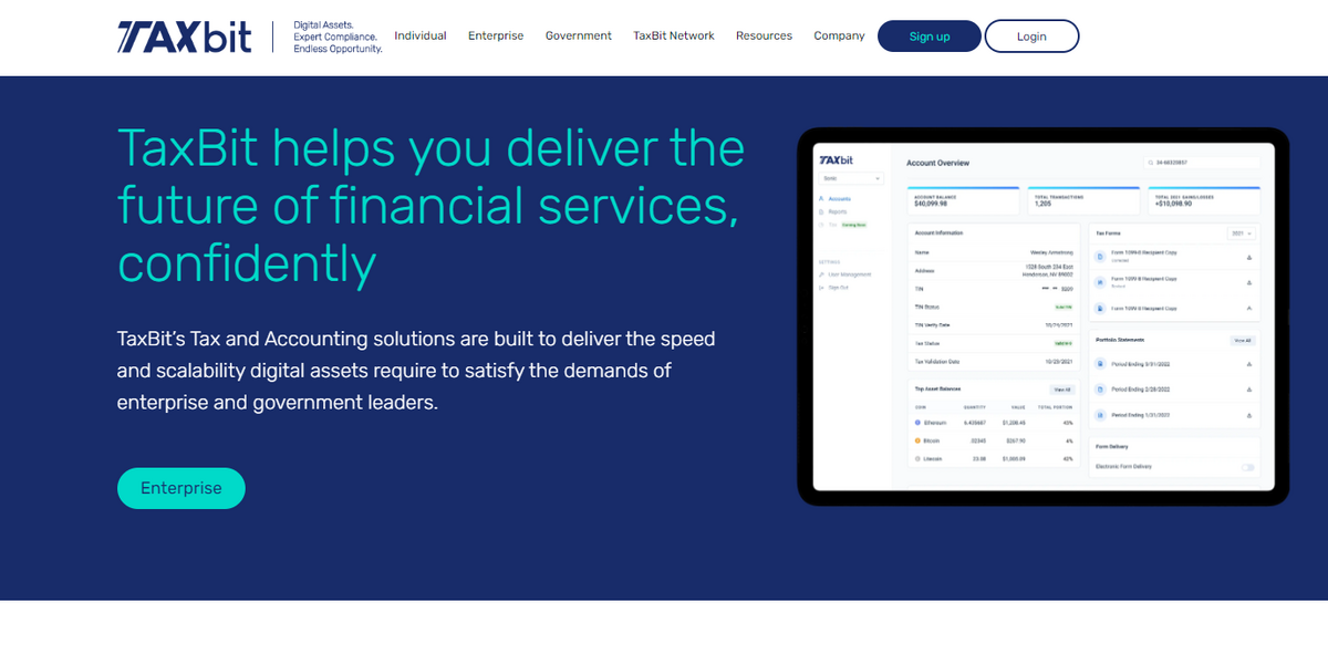 TaxBit Homepage