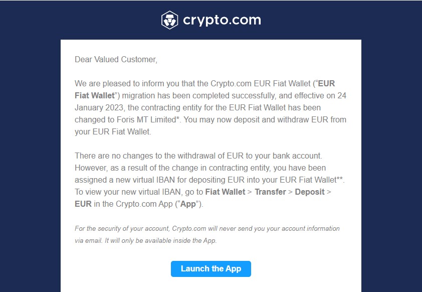 cryptocom wallet migration completed email cryptocom wallet migration completed email