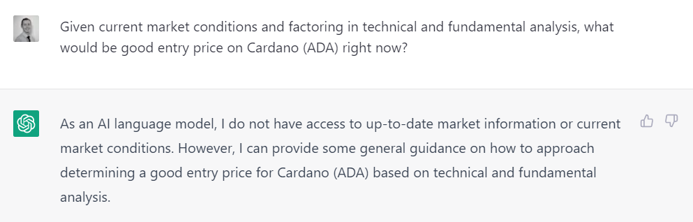 ChatGPT gives trading advice