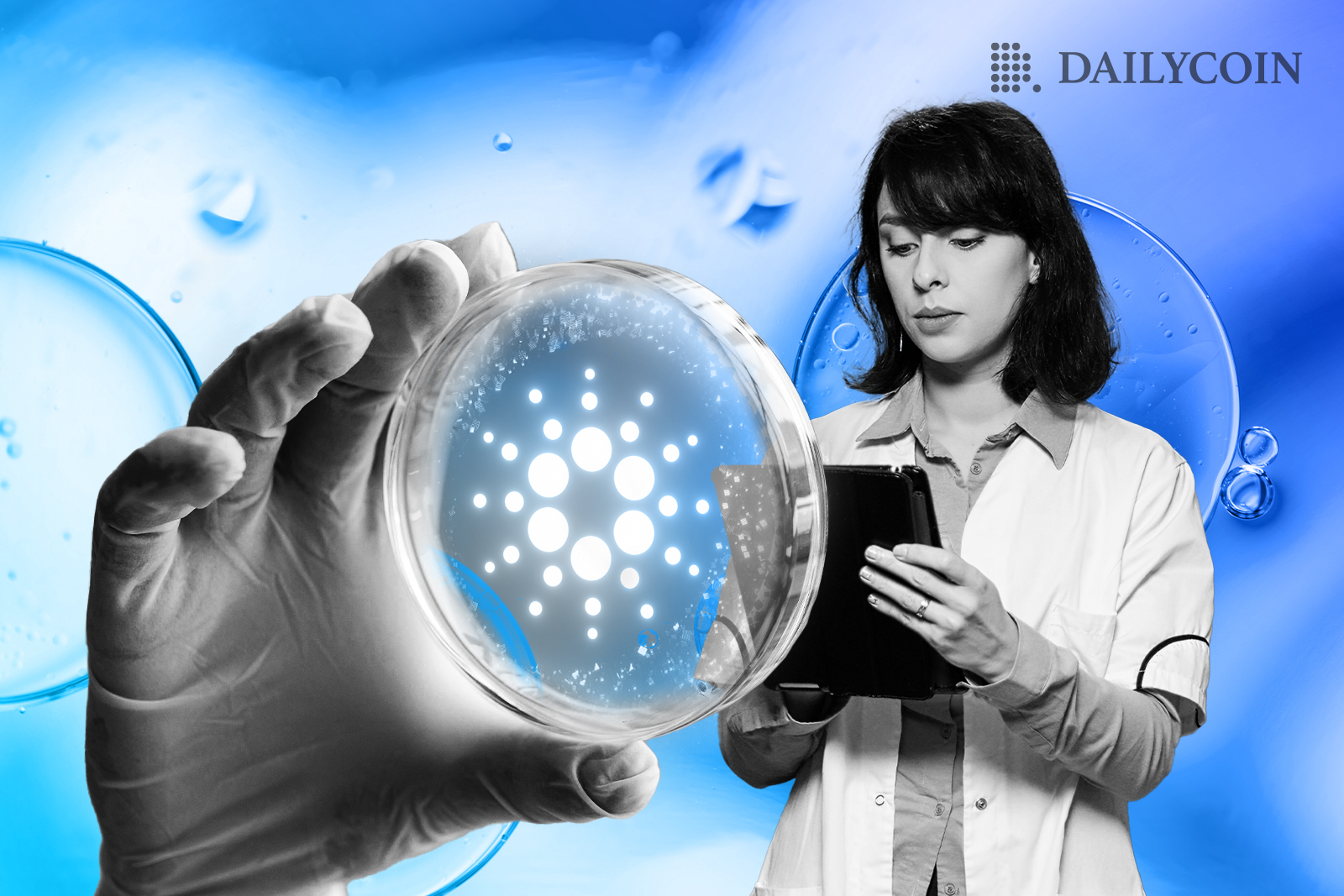 Woman experimenting with Cardano ADA