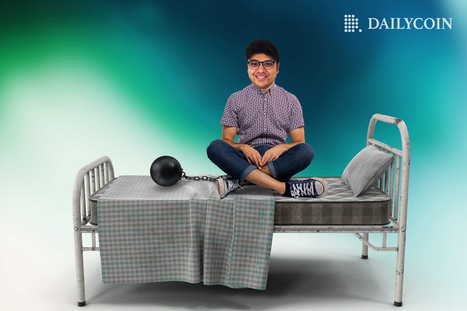 Nishad Singh sitting on bed in jail.