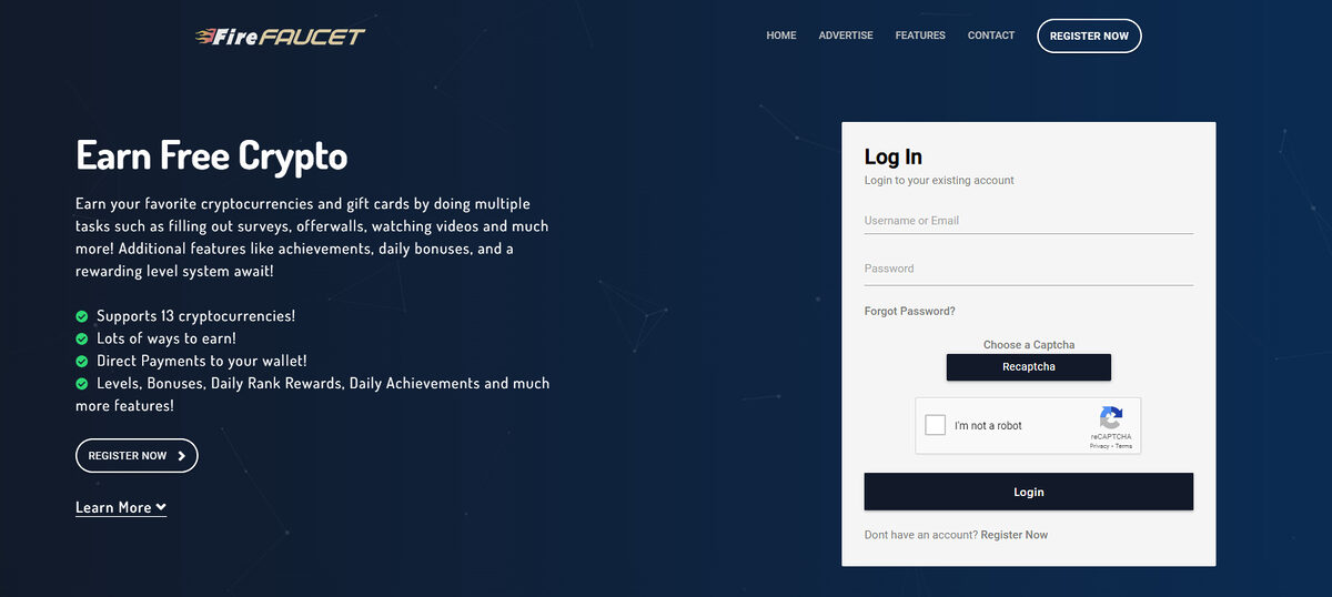 Firefaucet site screenshot