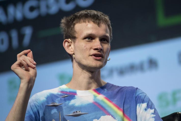 Ethereum founder Vitalik Buterin speaking at conference