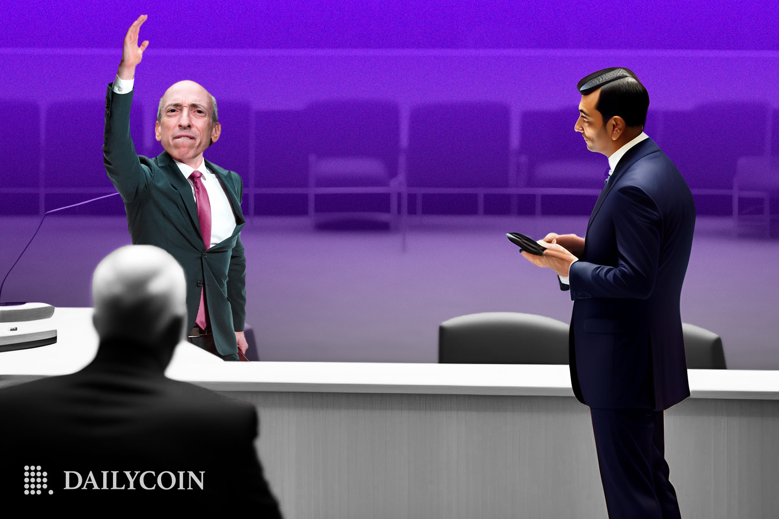 Voyager bankruptcy judge and frustrated SEC Chair Gary Gensler of the SEC in the court room.