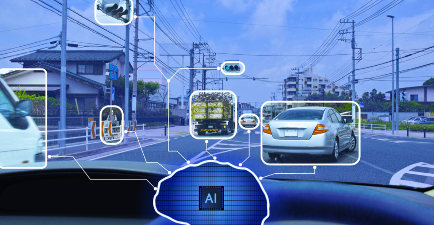 Concept image of what a self-driving car 'sees'