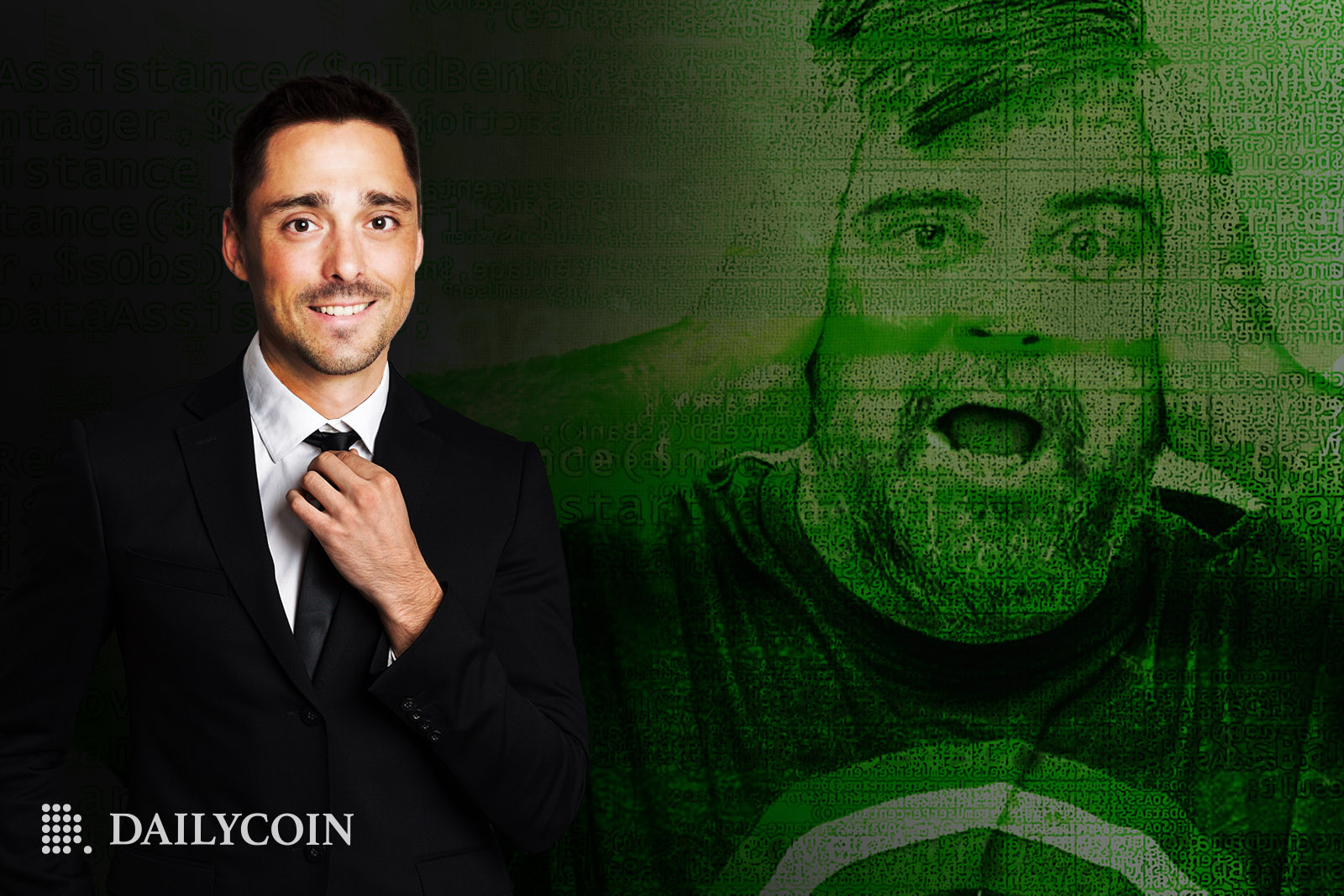 Youtube influencers professor alexander brauneis stands smiling while nervous investor panics in the background