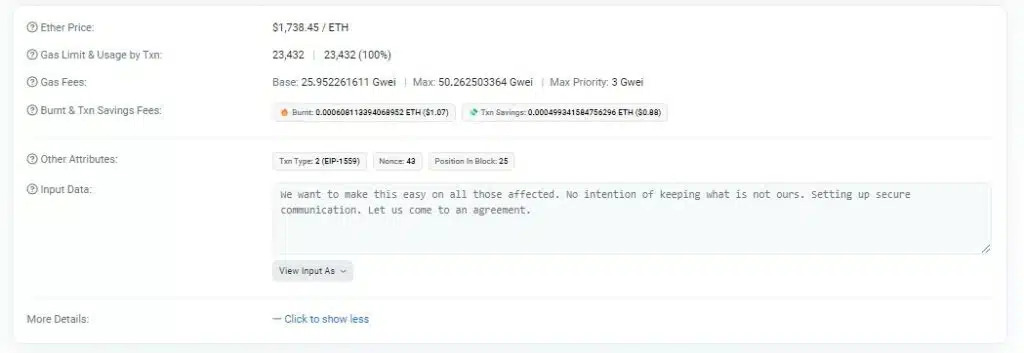 Transaction Details.