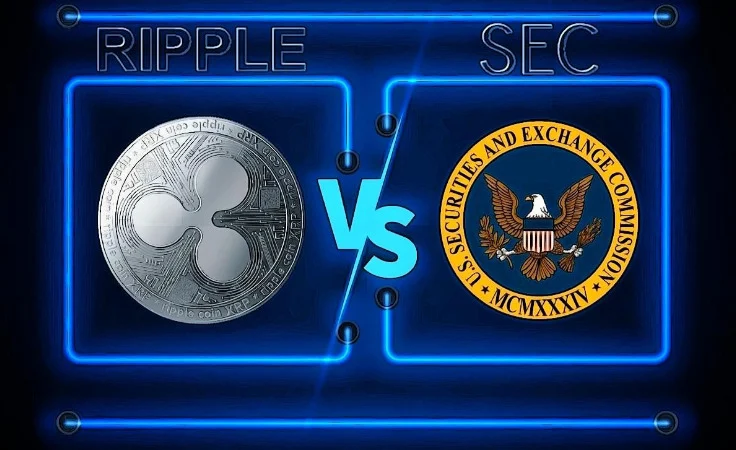 Ripple Vs SEC Graphic of Ripple Logo vs SEC Emblem