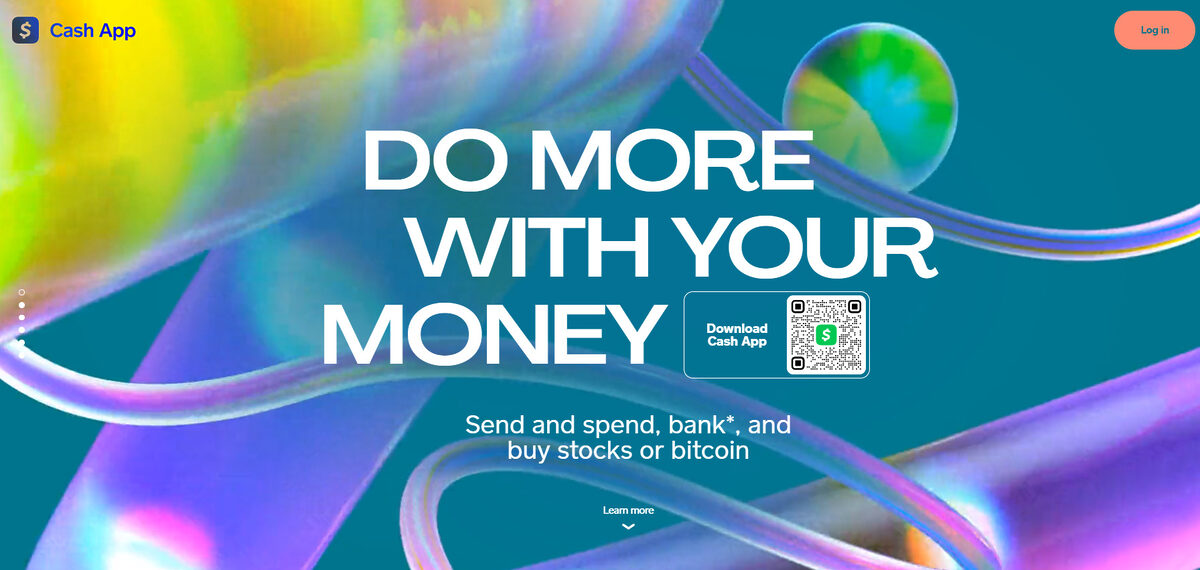 Cash App website homepage.