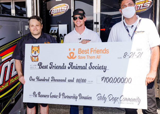 Baby Doge coin donation to Best Friends animal shelter.