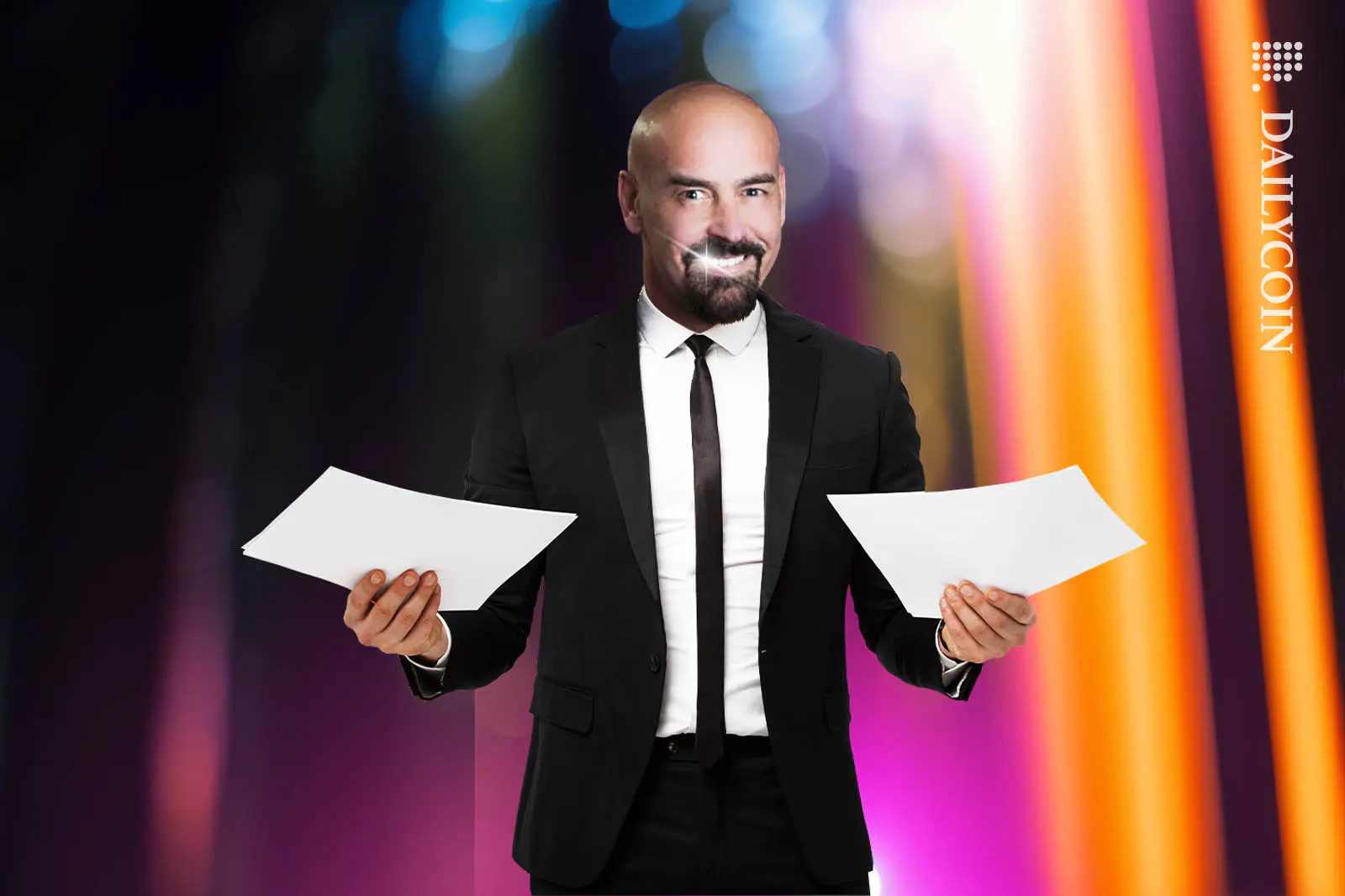 Angry John Deaton holding two documents.