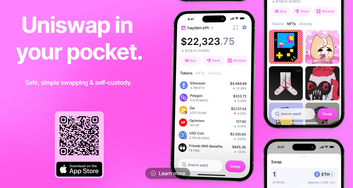 Screenshot of Uniswap wallet advertisement page.