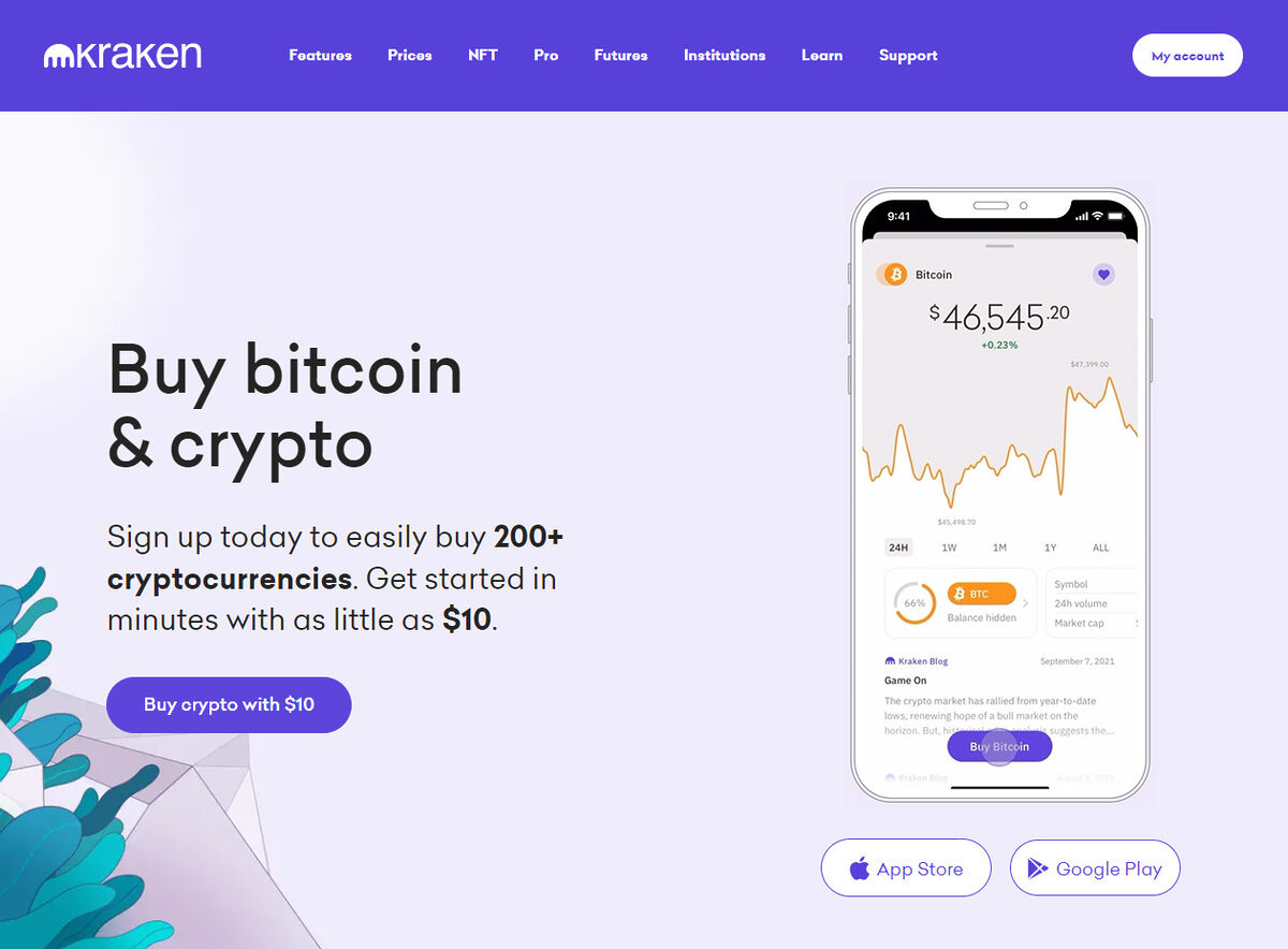A page on a Kraken Exchange website.