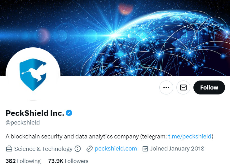 Peckshield Twitter account.